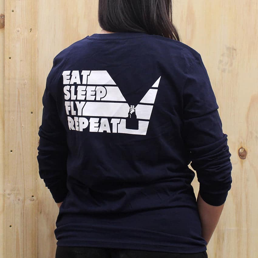 T-shirt manches longues bleu